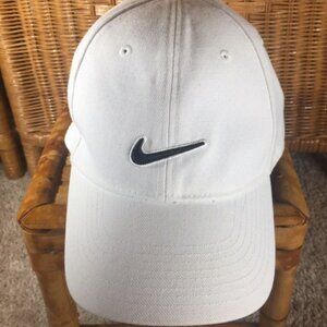 Nike Legacy91 Dri-Fit White Hat Cap | Black Swoosh Embroidery | Adjustable OSFA